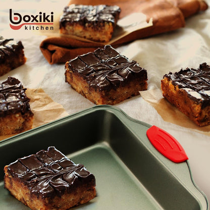 Cake Pan | Non-Stick Steel 8-Inch Square Baking Pan by Boxiki Kitchen | Durable, Convenient, Premium Quality No-Stick Baking Mold Cookware | Brownie Pan 8” x 8” x 2”