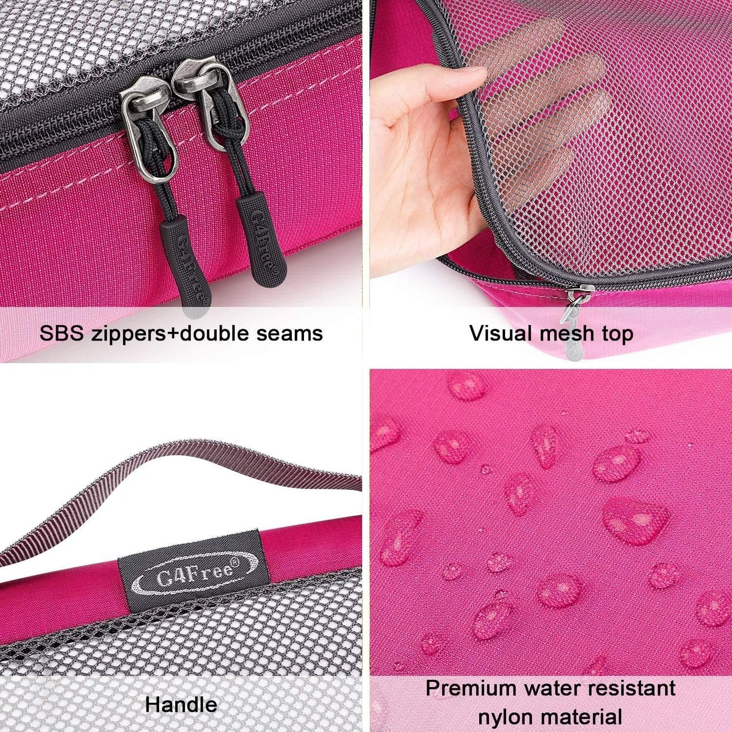 G4Free 3/6/7pcs Packing Cubes Suitcase Organizer Bag Folding Clothes Bag Shoe Storage Cubes Packing Cubes for Clothing Luggage Travel Set