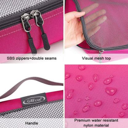 G4Free 3/6/7pcs Packing Cubes Suitcase Organizer Bag Folding Clothes Bag Shoe Storage Cubes Packing Cubes for Clothing Luggage Travel Set