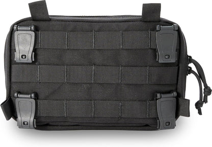 Cargo Works Black Tactical Molle EDC Pouch - Admin Pouch with Molle Attachments for Backpacks
