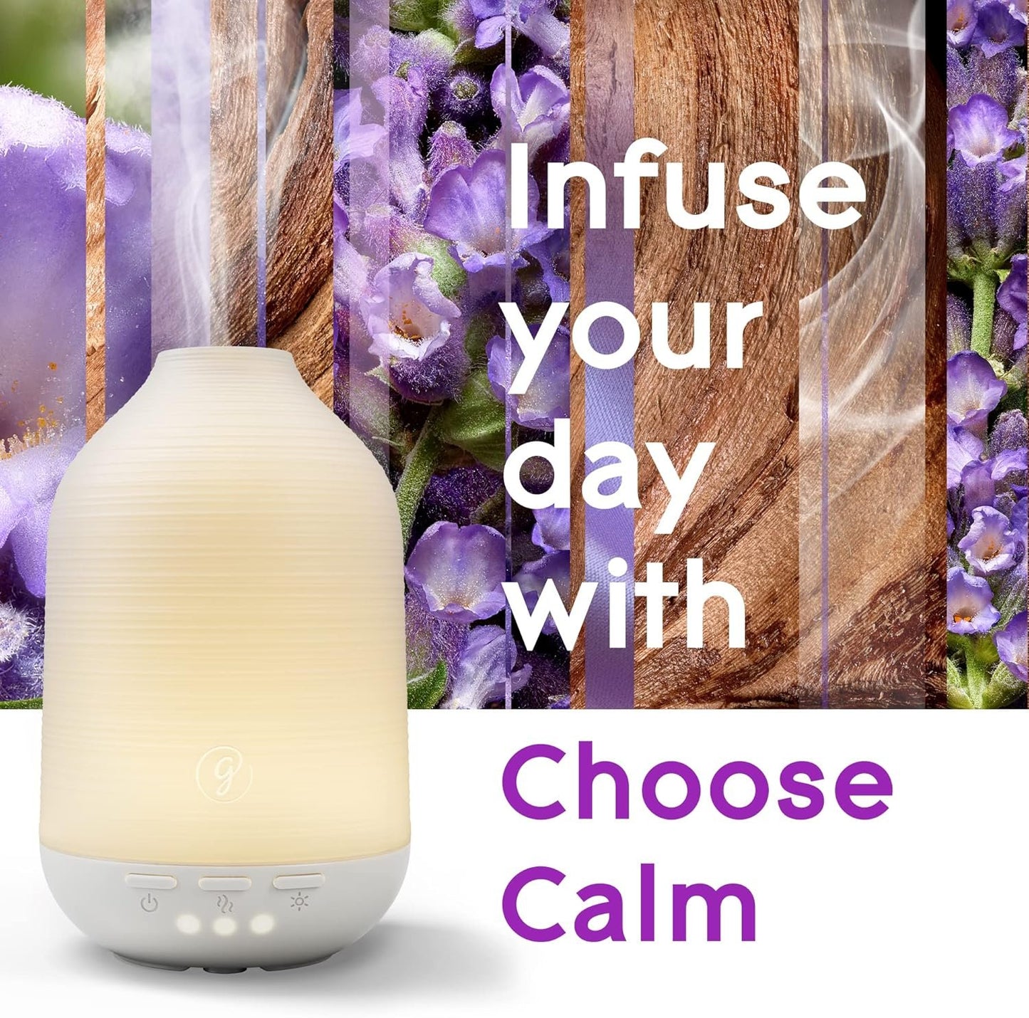Glade Aromatherapy Diffuser & Essential Oil, Air Freshener for Home, Choose Calm Scent with Notes of Lavender & Sandalwood, 0.56 Fl Oz
