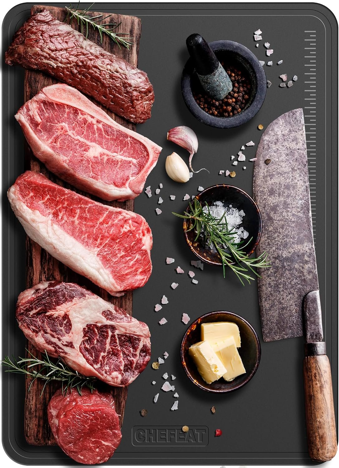 Extra Large TPU Cutting Board 17.3" x 12.6" – Flexible, Knife-Friendly, Scratch-Resistant, Dishwasher Safe, BPA-Free, Double-Sided Chopping Board with Juice Groove for Meat, Vegetables & More