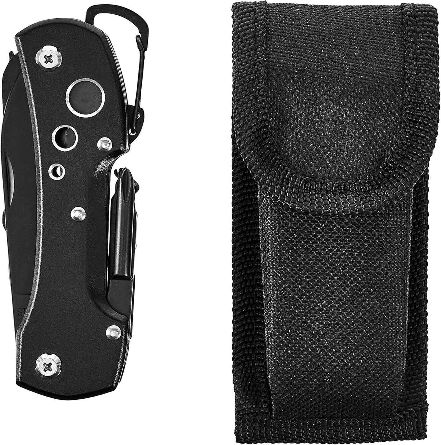 Amazon Basics 15-in-1 Stainless Steel Multitool Pocket Knife with Sheath