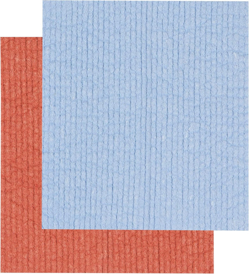 Ecologie Swedish Sponge Reusable Dishcloth Rust and Sky Blue 6.5 x 8 inches, Set of 2