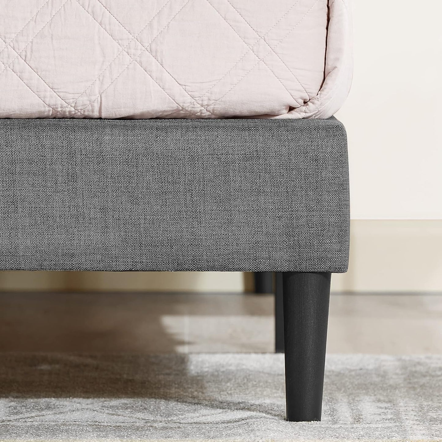 Zinus Liam Queen Bed Frame Platform / Bedroom Furniture/Dark Grey Fabric