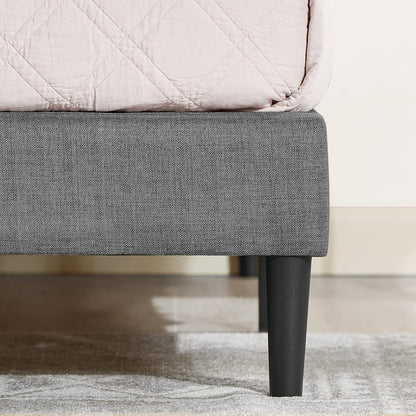 Zinus Liam Queen Bed Frame Platform / Bedroom Furniture/Dark Grey Fabric