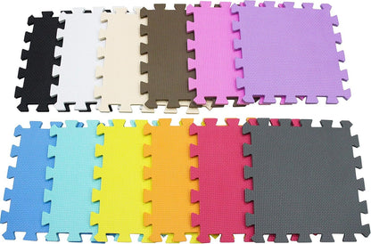 meiqicool 18 Foam Mats Toy Ideal Gift,Colorful Tiles Multi Use,Create & Build A Safe Play Area Interlocking Puzzle eva Non-Toxic Floor for Children Toddler Infant Kids Baby Room & Yard Superyard 0112
