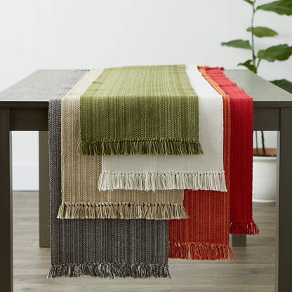 DII Variegated Tabletop Collection, Table Runner3x72, Olive Green