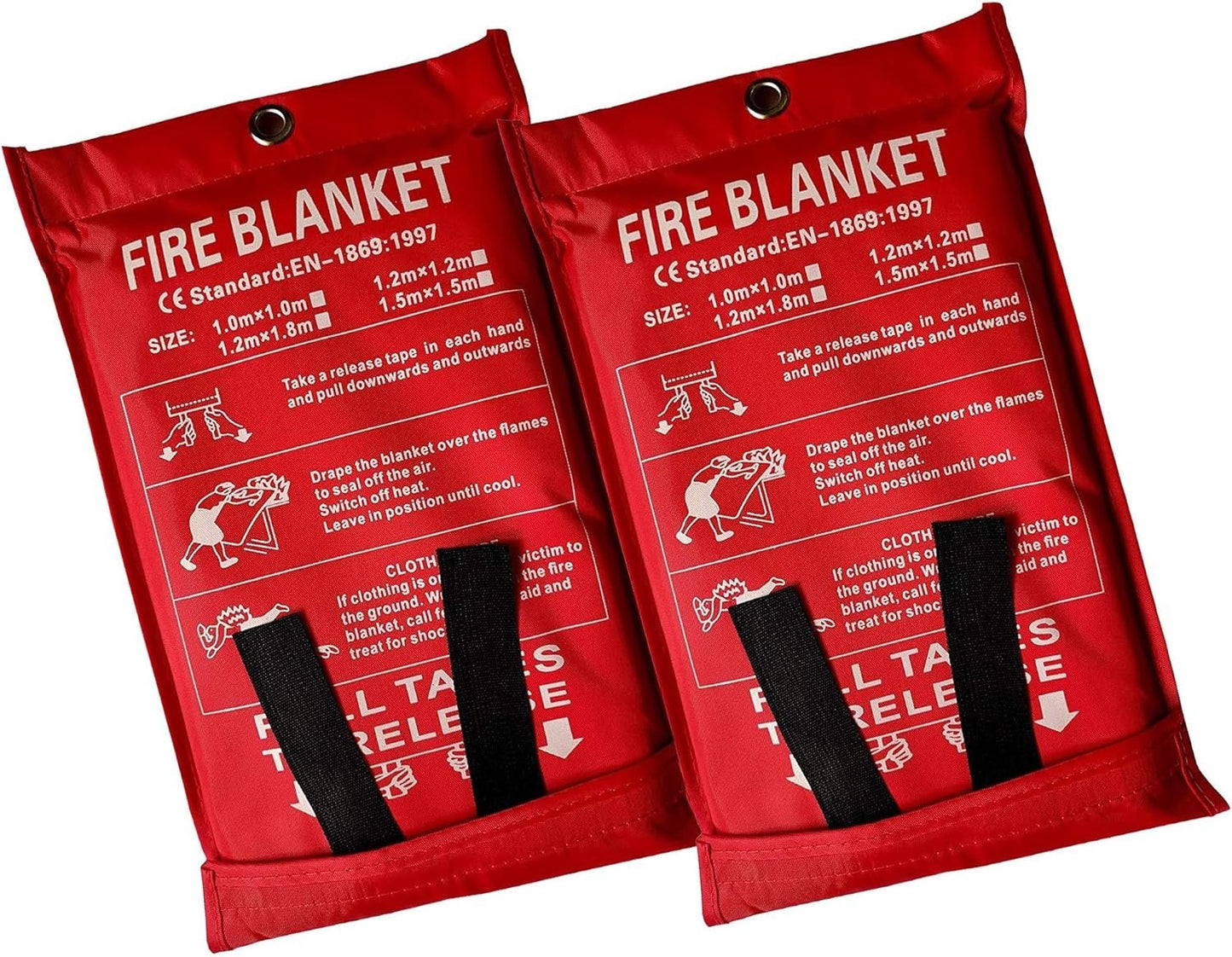Victosoaring Emergency Survival Fiberglass Fire Blanket Shelter Safety Cover Ideal for The Kitchen, Fireplace, Grill, car, Camping (2Pack 39x39 in)