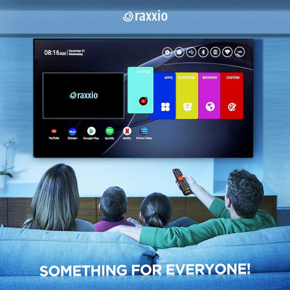 Raxxio Android TV Box 9.0 - RAX2100 Smart TV Box 4K HDR, Amlogic S905X3 Processor, 4GB RAM, 64GB ROM, WiFi 2.4G + 5G, USB 3.0, Bluetooth 4.1, Media Player with Bluetooth Remote Control