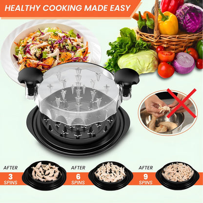 Chicken Shredder Tool Twist Large - 10'' Meat Shredder for Chicken Breast,Visible Kitchen Gadgets Meat Grinder Machine with Brush,Strong Anti-Slip Strip,BPA Free, Suitable for Pork Beef Chicken