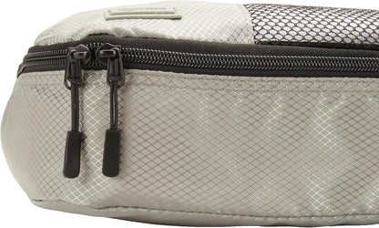 Amazon Basics Medium Packing Cubes for Travel, Packing Organizers, 4-Piece-Set With Double Zipper Pulls and Mesh Top Panel, 100% Durable Polyester, Gray, 35 x 25 x 8cm