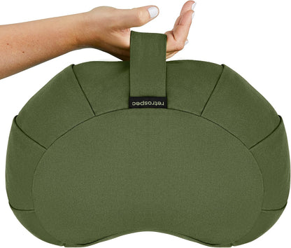 Retrospec Sedona Zafu Meditation Cushion Filled w/Buckwheat Hulls - Yoga Pillow for Meditation Practices - Machine Washable 100% Cotton Cover & Durable Carry Handle Round & Crescent