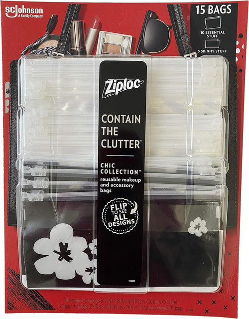 Makeup And Accessory Bags, Contain The Clutter, Use in Gym, Airport, Poolside, Desk, Date Night, Brushes, Lotion (15 Designs Bags) (Chic Collection)