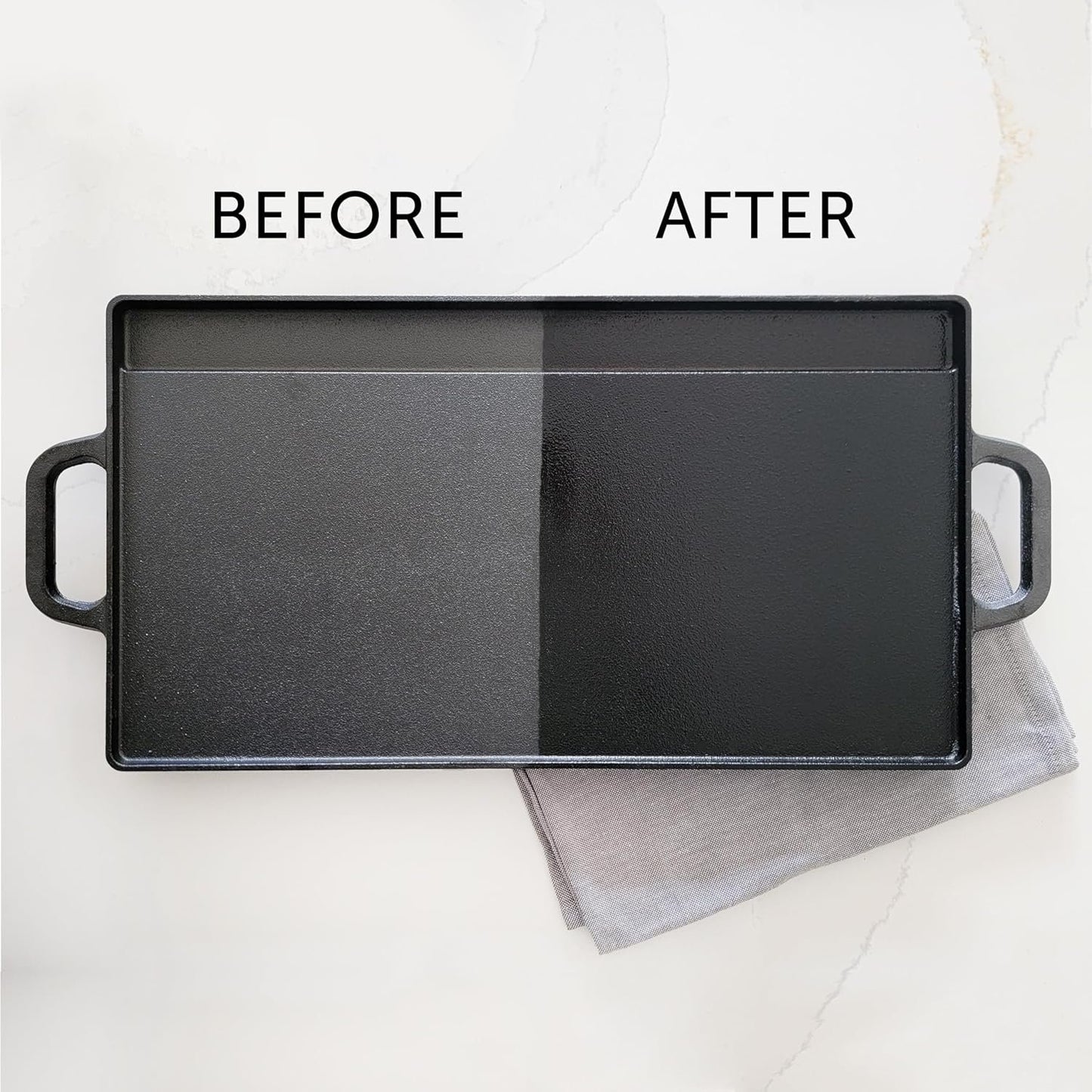 Caron & Doucet - Cast Iron Cleaning & Conditioning Set: Seasoning Oil & Cleaning Soap | 100% Plant-Based | Best for Cleaning, Washing, Restoring & Seasoning Cast Iron Skillets, Pans & Grills! 8oz Each