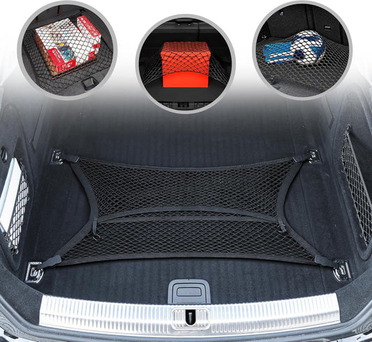 Floor Style Automotive Elastic Trunk Mesh Cargo Net for Audi A5 (F5) 2018-2023 - Premium Trunk Organizer and Storage - Luggage Net for Coupe - Best Car Organizer for Audi A5 Sportback