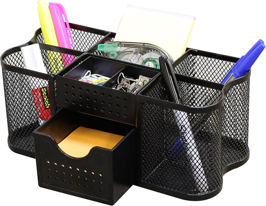 DecoBrothers Desk Organizers Pencil/Pen Holder Caddy Storage Accessories for Office, Black