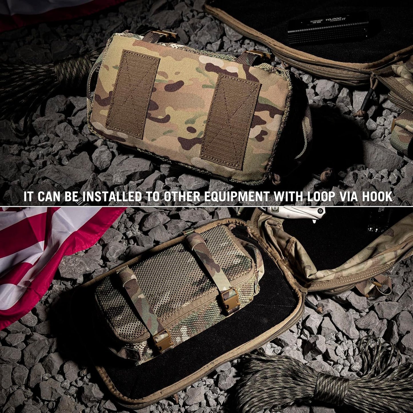PETAC GEAR 3 PCS Tactical Modular Packing Cubes, Large Capacity Mesh Storage Bag,Outdoor Travel Organize Storage Pouches Bags., camouflage, Large, Quick Dry Mesh