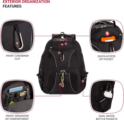 SwissGear SA1908 Black TSA Friendly ScanSmart Laptop Backpack