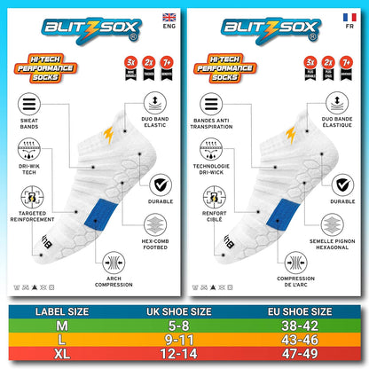 BLITZSOX Hi-Tech Performance Athletic Low Cut Ankle Socks for Men Women (Running, Fitness & Training), Pack of 3