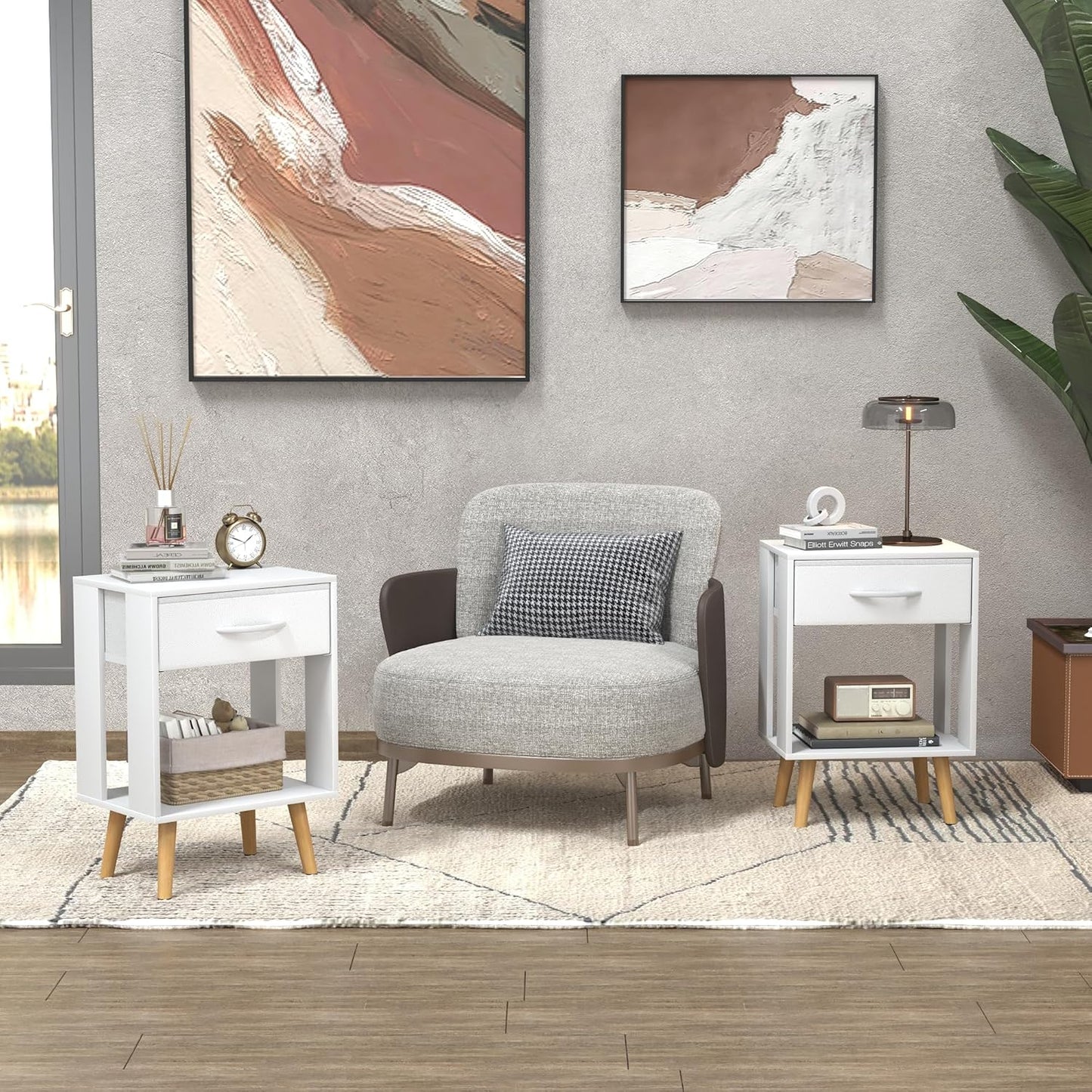 OYRREU Bedside Table Bedside Table Bedside Table Bedside Table Bedside Table Bedroom Bedside Table Small Set of 2 Bedside Table Furniture with Drawers