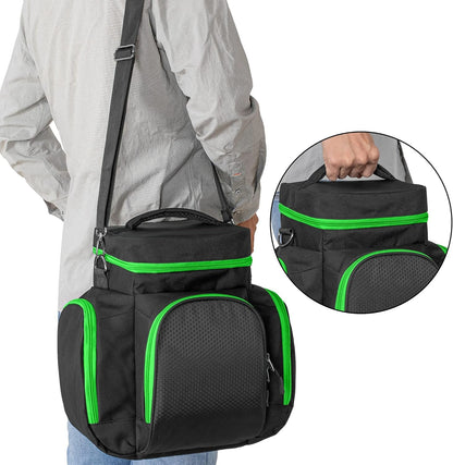 Trunab Console Carrying Case Compatible with Xbox Series X, Travel Bag with Multiple Storage Pockets for Xbox Controllers, Games, Cables and Other Accessories, Green (Patented Design)