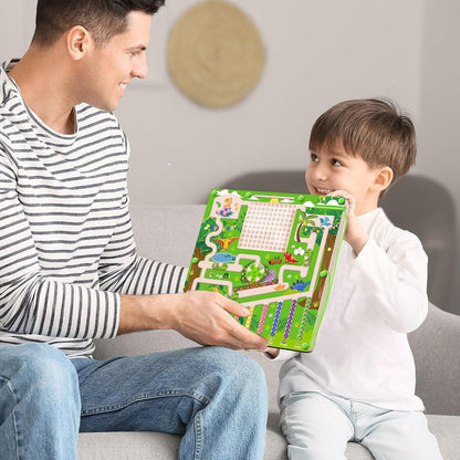 Magnetic Color and Number Maze, Montessori Toys for 3 4 5 Year Old Toddler Boys Girls, Magnet Drawing Board, Preschool Activities Educational Learning Toys, Gifts for Kids Birthday Christmas