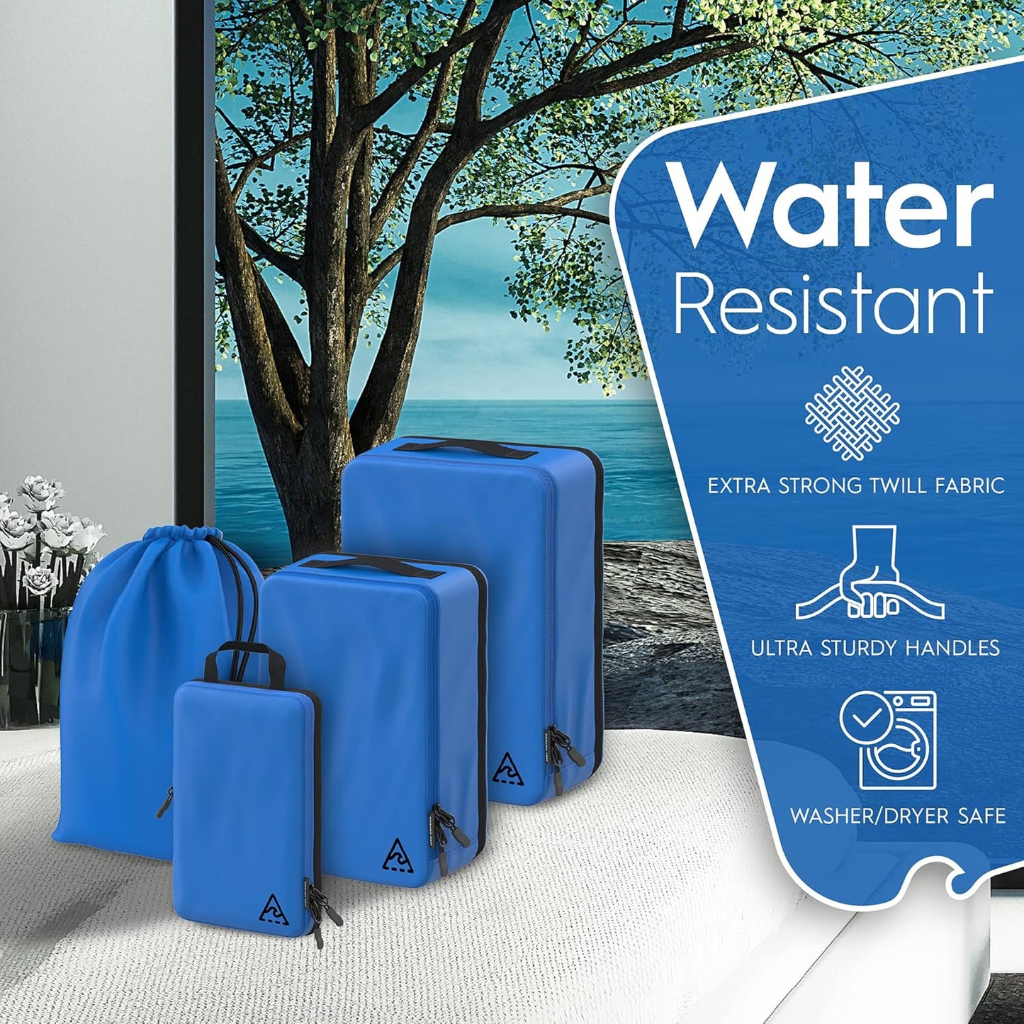 Well Traveled - 3pc Compression Packing Cubes for Travel - Luggage Organizer, Suitcase Organizer & Backpack Organizer with Space Saver Travel Bags for Packing Clothes, Travel Gear & Travel Accessories