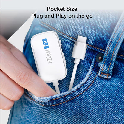 EZCast Wireless HDMI Transmitter & Receiver, 1080P 60Hz, Screen Mirroring and Extending for Laptop/PC/PS5, 30m Range