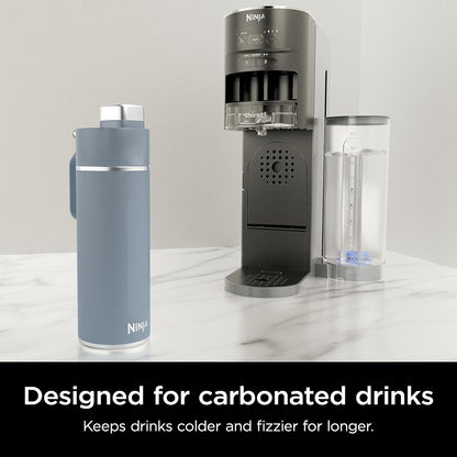 Ninja Thirsti 24oz Travel Bottle for Sparkling Drinks, Fizzier Longer, Leak Proof, 24 Hours Cold, Dishwasher Safe, Insulated Tumbler, Blue, DW2401CBL (Canadian Version)