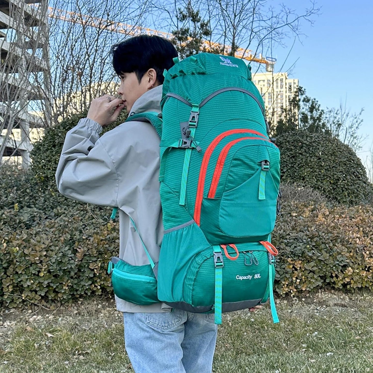 80L Backpack Outdoor Sports Hiking Backpack Multi-Functional Sports Travel Luggage Camping Large Capacity Mountaineering Bag