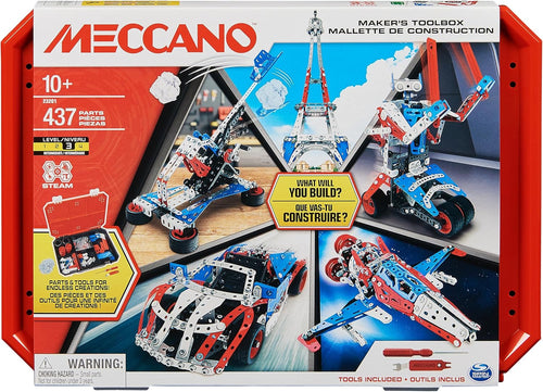 Meccano Maker’s Toolbox, 437-Piece Intermediate STEAM Model Building Kit for Open-Ended Play, Kids Toys for Boys & Girls Ages 10+