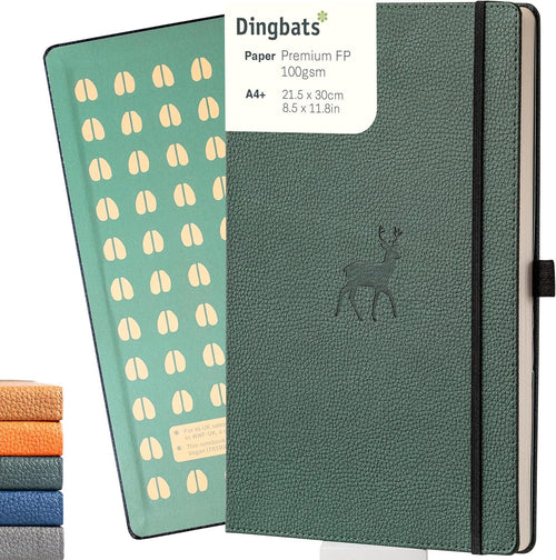 Wildlife A4 Lined Notebook - Extra Large Hardcover PU Leather Journal - for Work, Travel - Pocket, Elastic Closure, Pen Holder, Bookmark