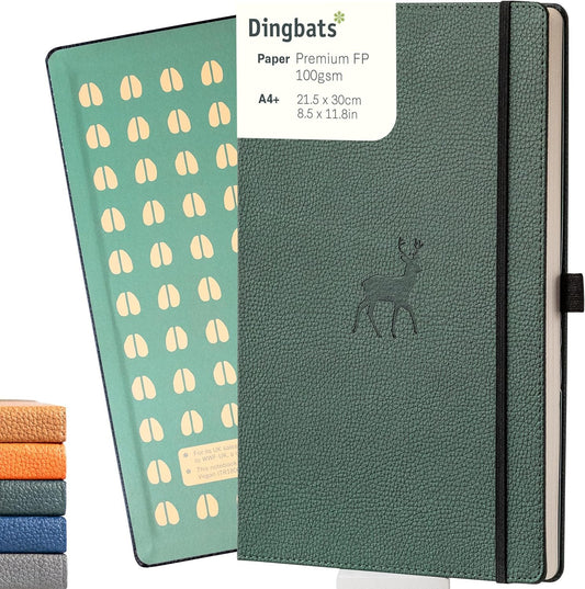 Wildlife A4 Lined Notebook - Extra Large Hardcover PU Leather Journal - for Work, Travel - Pocket, Elastic Closure, Pen Holder, Bookmark