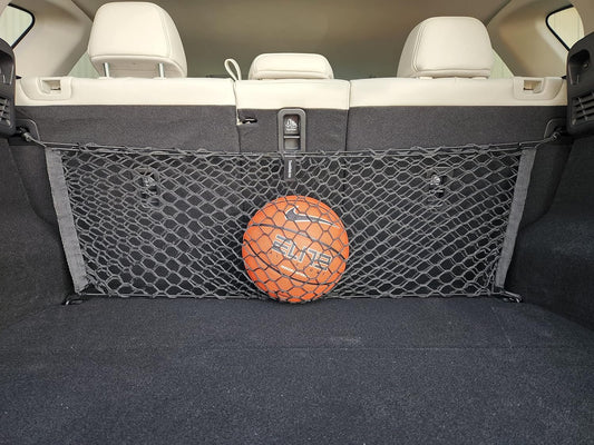 Back Seat Style Automotive Elastic Trunk Mesh Cargo Net for Mazda CX5 S Carbon Premium Turbo 2023 - Premium Trunk Organizer and Storage - Luggage Net for Crossover - Car Organizer for Mazda CX5