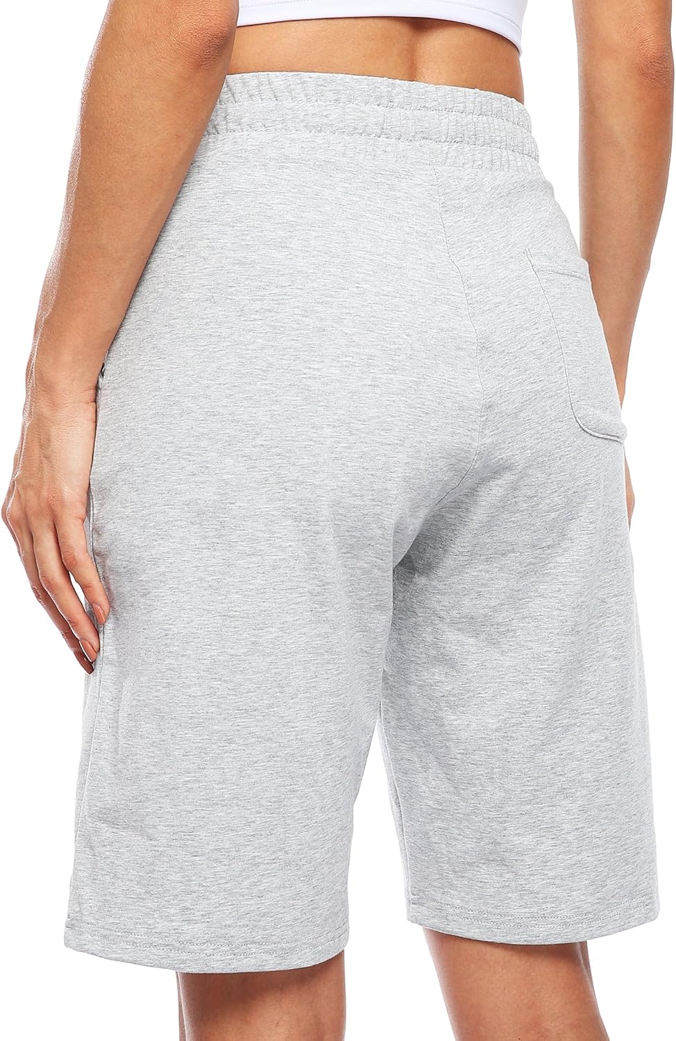 WILLIT Women's Shorts 10" Bermuda Cotton Long Shorts Jersey Athletic Yoga Workout Lounge with Pockets