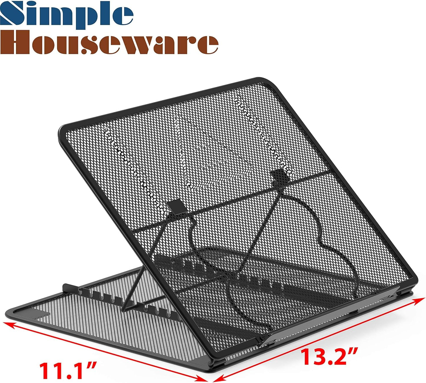 SimpleHouseware Laptop Stand for Desk Adjustable Book Holder/Tablet Support, Black