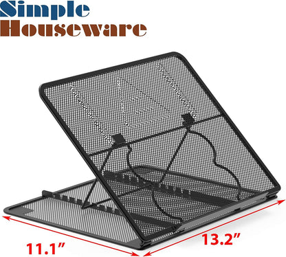 SimpleHouseware Laptop Stand for Desk Adjustable Book Holder/Tablet Support, Black
