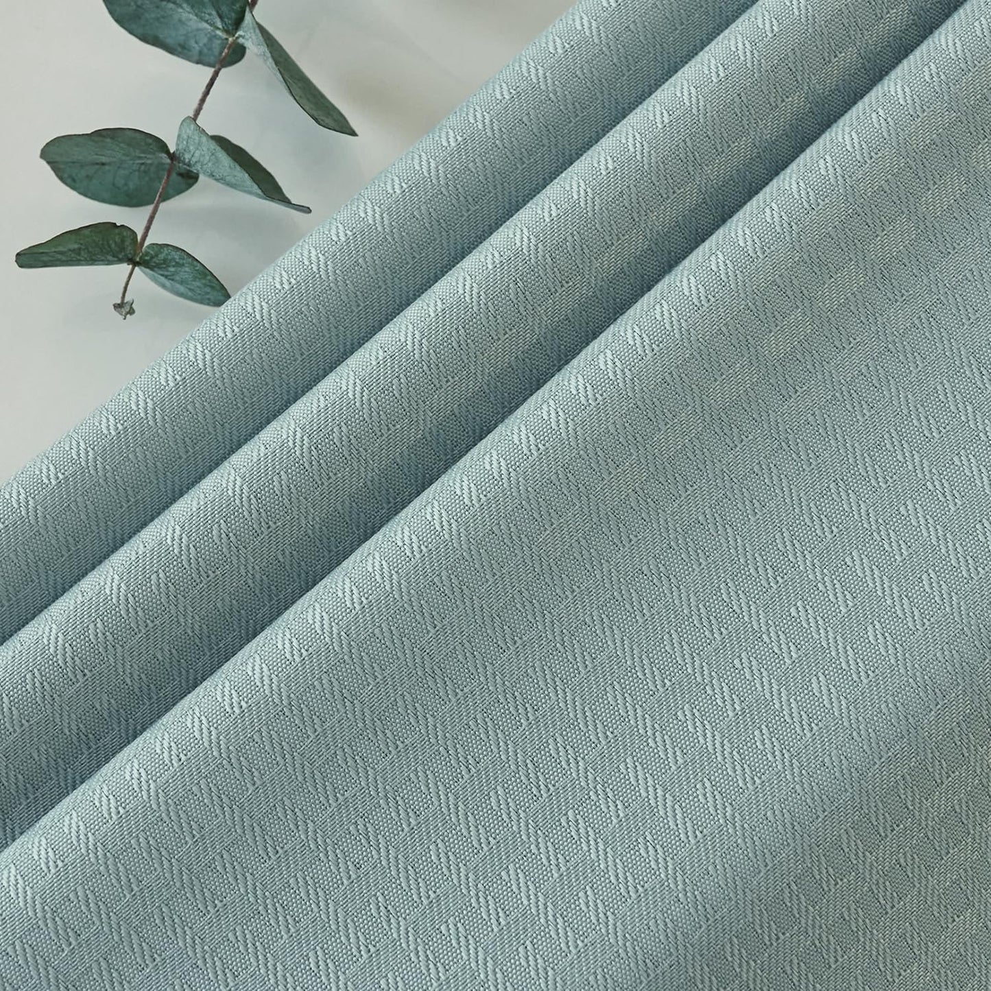 maxmill Rectangle Tablecloth Weaved Pattern Waterproof Spillproof Wrinkle Free Table Cloth, Kitchen Dining Tabletop Decoration, Fabric Table Cover for Holiday Parties, 52 x 108 Inch, Dusty Blue