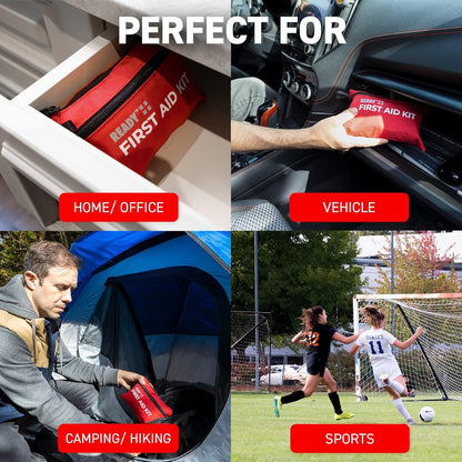 Ready First Aid 107 Piece First Aid Kit - Camping, First Aid Kit, Camping Essentials, Hiking, Home Essentials, Car Emergency Kit, Hiking Gear, First Aid Kit Travel, Car Essentials, Survival Stuff