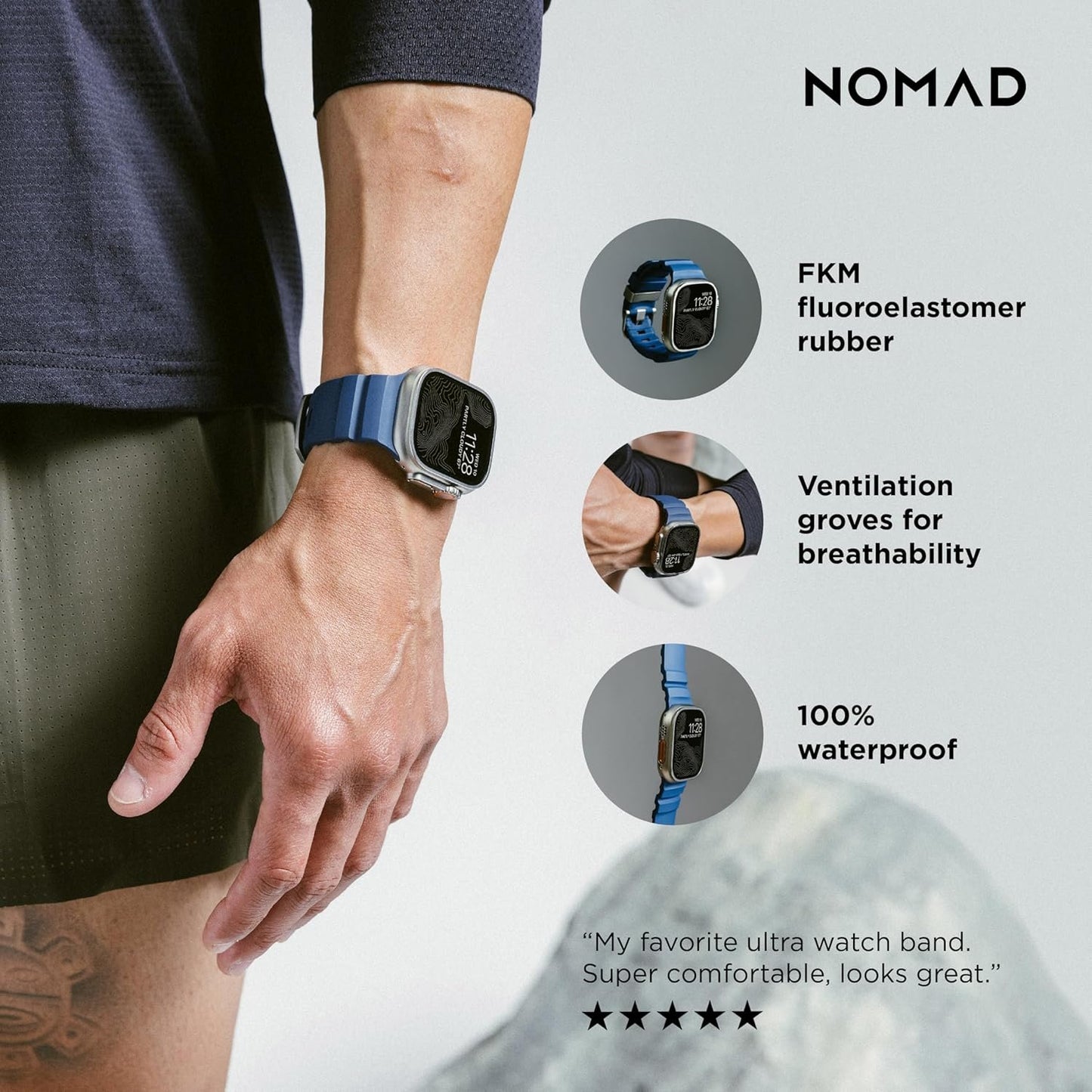 NOMAD Apple Watch Sport Band Rocky Point Apple Watch Band with Titanium Hardware, Adventurous Rugged Apple Watch Band for Men and Women - Apple Watch Ultra Band