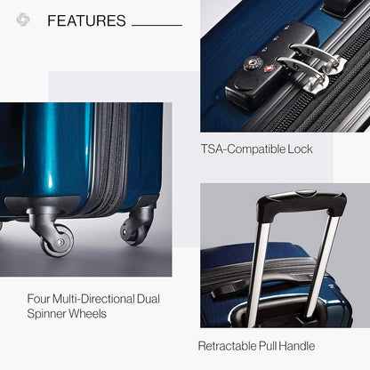 Samsonite Winfield 2 Hardside Luggage with Spinner Wheels, Deep Blue, Checked-Large 28-Inch