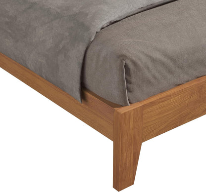Galano Abby Serene Wood Platform Queen Bed Frame with Headboard, Mattress Foundation with Wood Slat Support, No Box Spring Needed, Easy Assembly, Amber Walnut