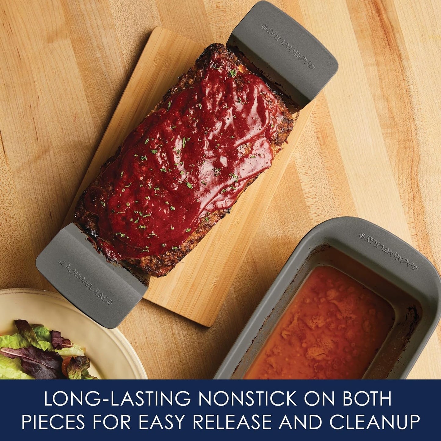 Rachael Ray 47364 Meatloaf Pan, 9" x 5", Gray