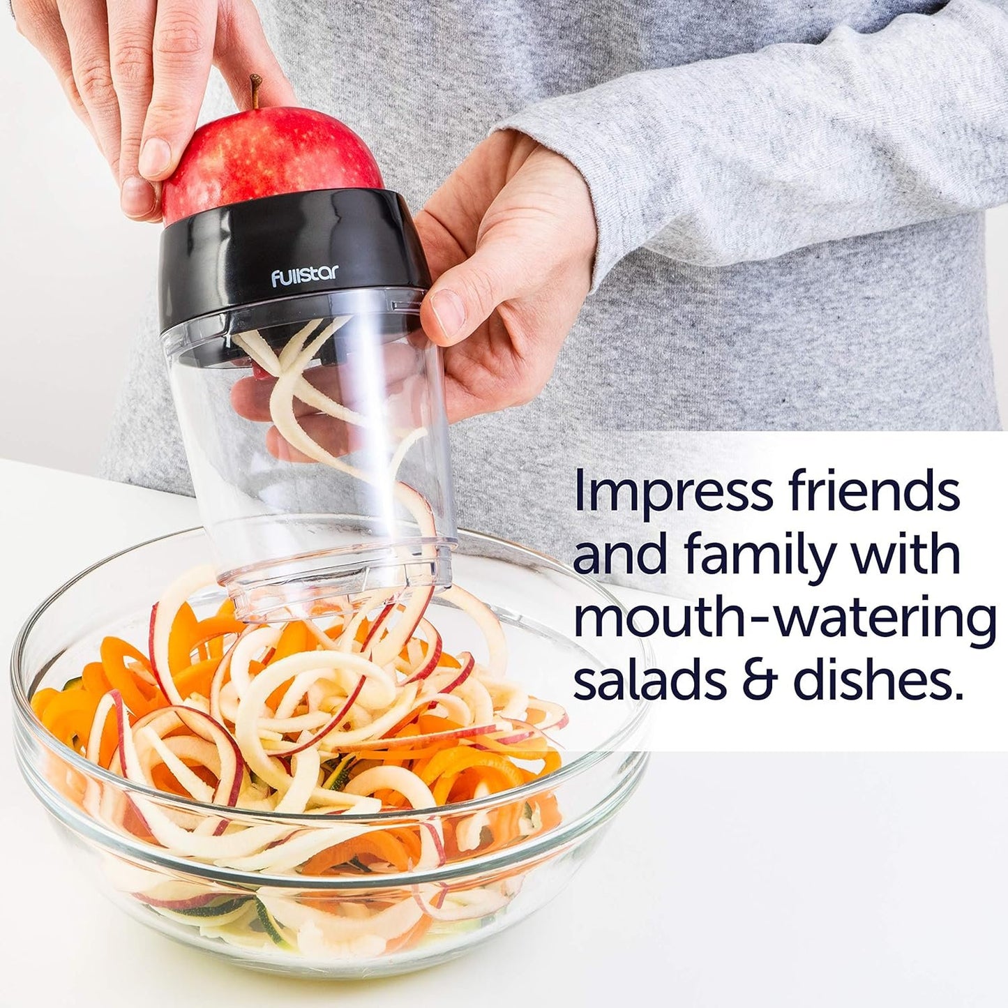 Vegetable Spiralizer Vegetable Slicer - Zucchini Spiralizer Zoodles Noodles Maker - Veggie Carrot Cucumber Slicer Spiral Cutter Pasta Spaghetti Maker - Kitchen Tools & Gadgets (4-in-1)