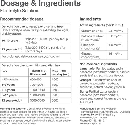 Hydralyte Electrolyte Solution, Orange, 500mL