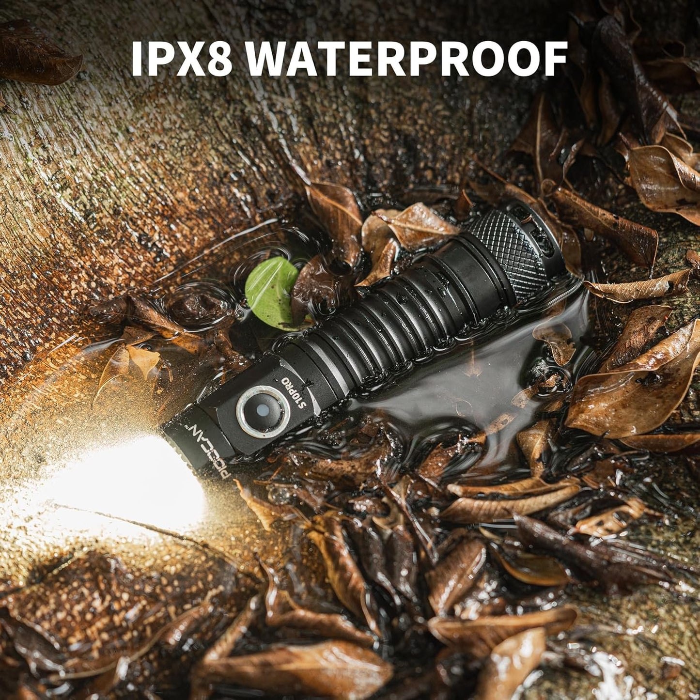PIOOCAN S10Pro Flashlight Rechargeable, 2500 High Lumens Super Bright Tactical Flashlight, 5 Modes Mini Pocket Flashlight, Magnetic Flashlights for Emergency, Outdoor, Home, Camping, Hiking (Black)