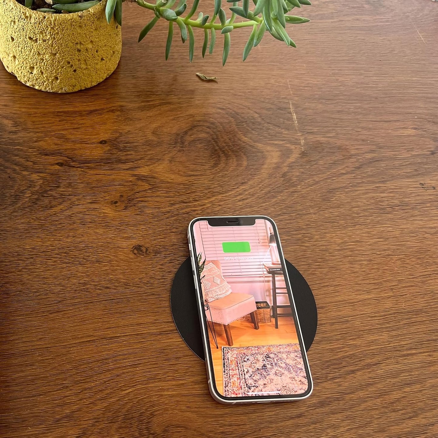 UUMAO 40MM Magnetic Invisible Wireless Charger, Under Desk 15W Furniture Wireless Charging Pad for Magsafe iPhone 15/14 (with PD Adapter) (Magsafe Desk Sticker Coil Included)
