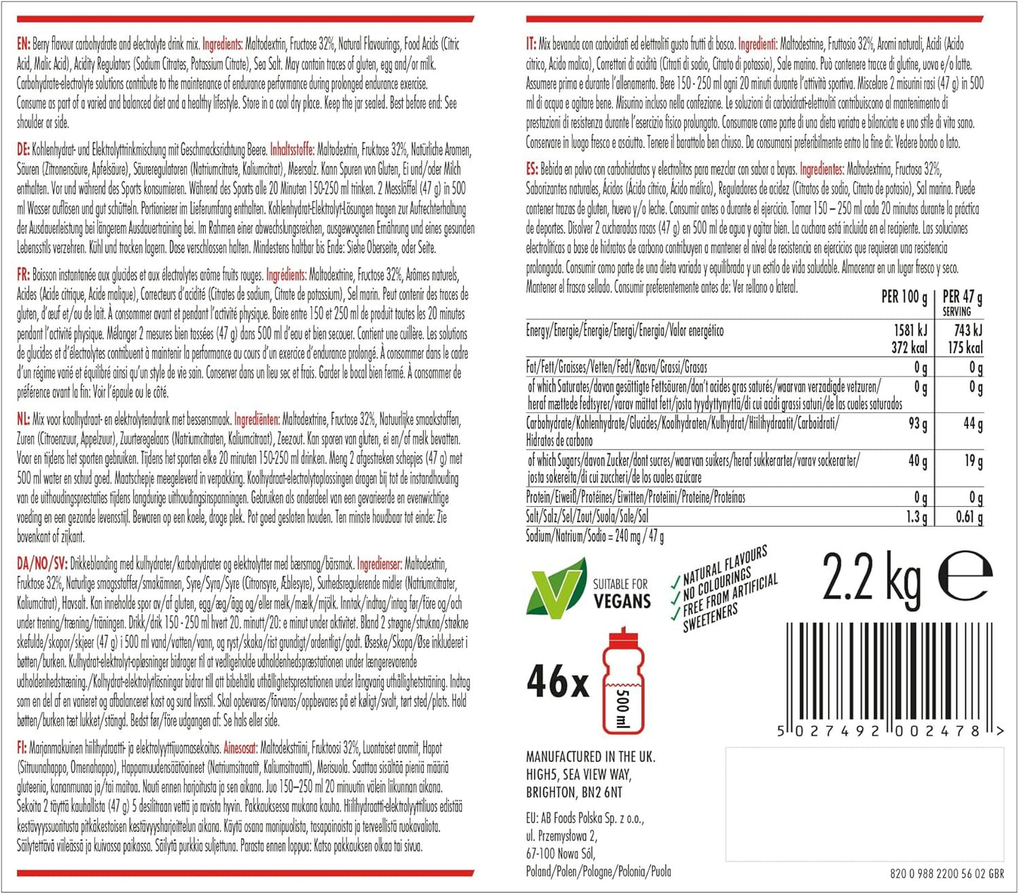 High 5 Summer Fruit Energy Source 2.2Kg