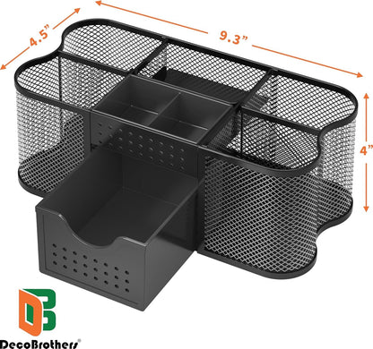 DecoBrothers Desk Organizers Pencil/Pen Holder Caddy Storage Accessories for Office, Black